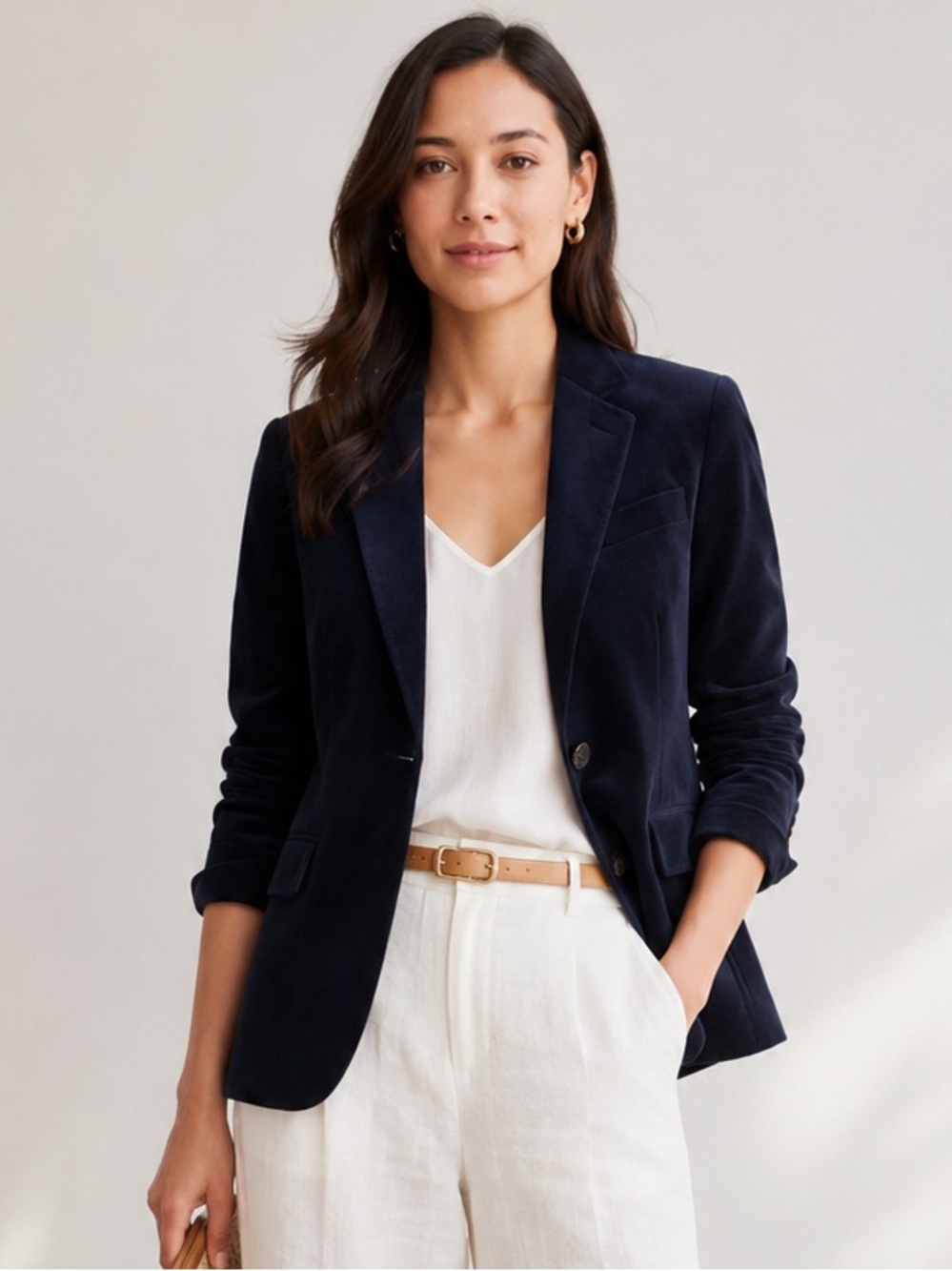THEORY Corduroy Power Jacket Deep Navy Blazer SIZE 2 NWOT modern minimalist chic